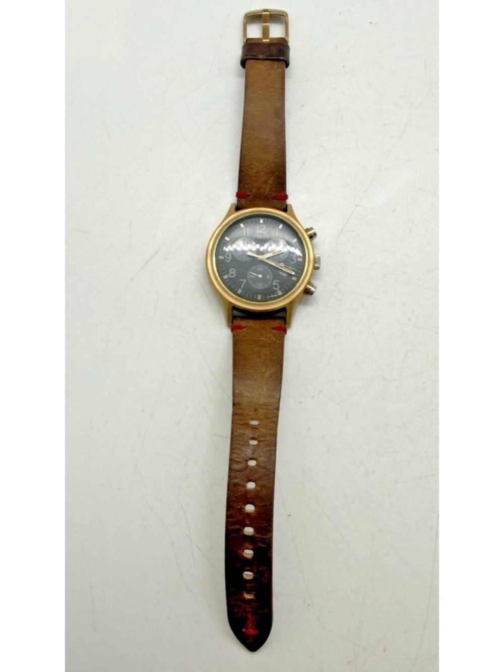 Timex MK1 Stainless Steel Chronograph Leather Strap Men's Watch TW2R96300 WR50M - Picture 3 of 8